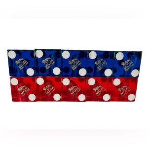 MGM Casino Dice Lot Of 10 Red Blue Cancelled Drilled Translucent Number Vintage